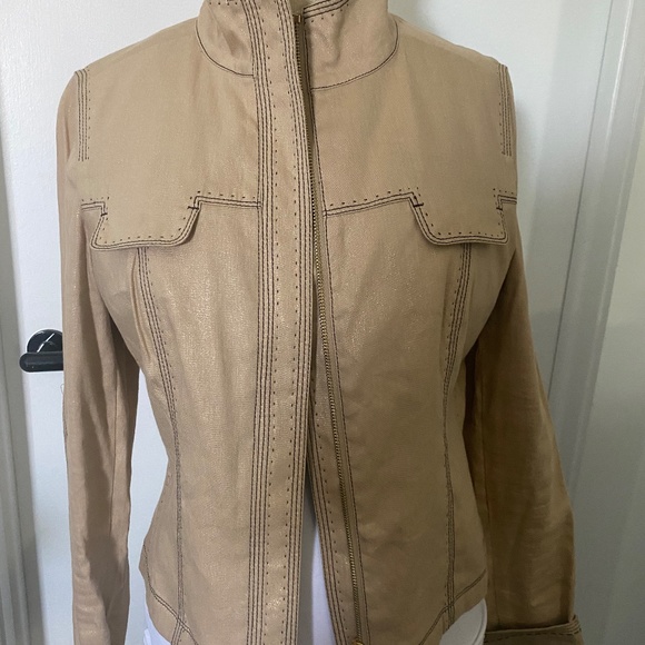 Per Se Los Angeles Hand stitched camel Jacket size 6 - Picture 1 of 8